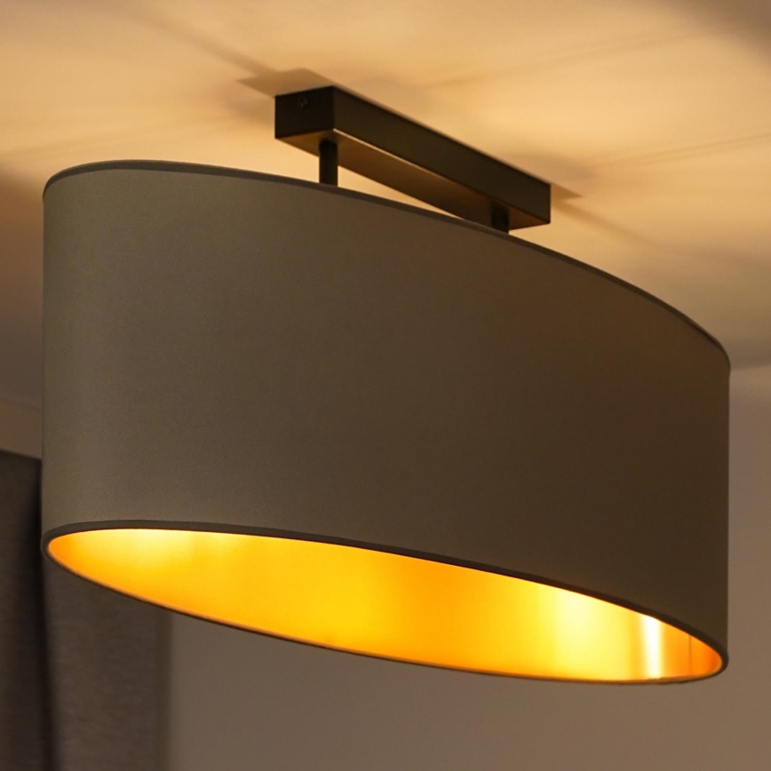 Duolla - Πλαφονιέρα οροφής OVAL VEGAN 2xE27/15W/230V μπεζ