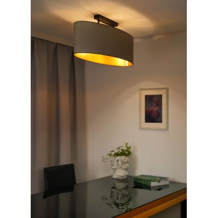 Duolla - Πλαφονιέρα οροφής OVAL VEGAN 2xE27/15W/230V μπεζ