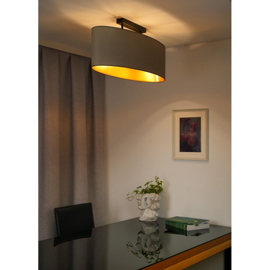 Duolla - Πλαφονιέρα οροφής OVAL VEGAN 2xE27/15W/230V μπεζ