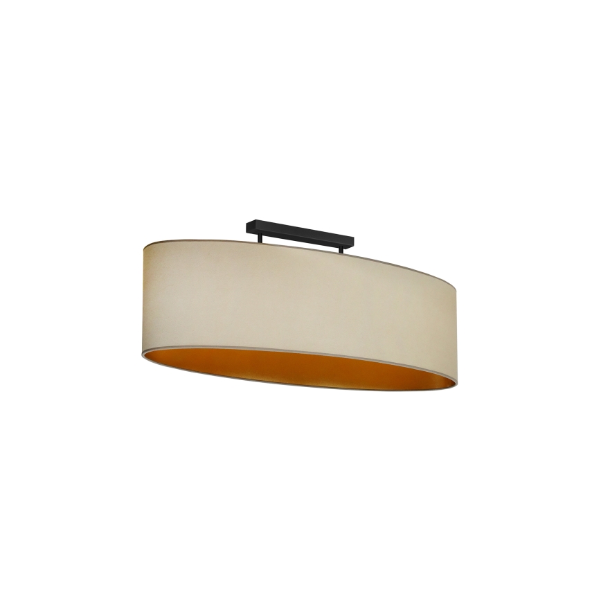 Duolla - Πλαφονιέρα οροφής OVAL VEGAN 2xE27/15W/230V μπεζ