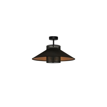 Duolla - Πλαφονιέρα οροφής RIO RATTAN 1xE27/15W/230V διάμετρος 45 cm μαύρο/χρυσό