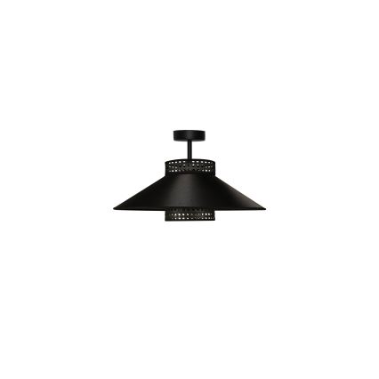 Duolla - Πλαφονιέρα οροφής RIO RATTAN 1xE27/15W/230V διάμετρος 45 cm μαύρο/χρυσό