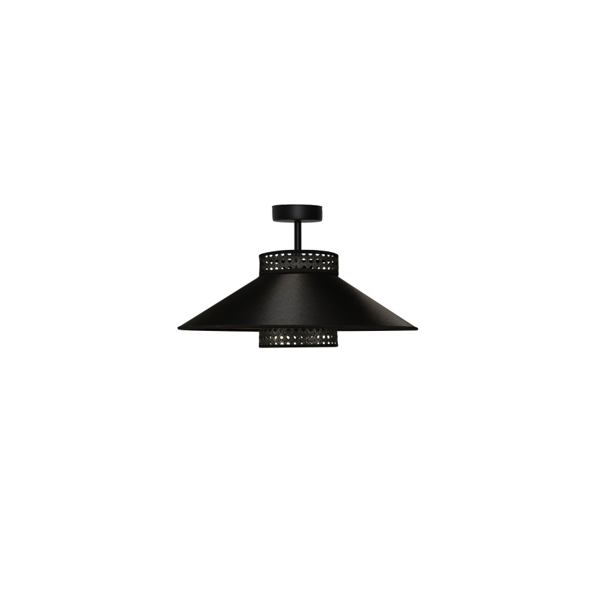 Duolla - Πλαφονιέρα οροφής RIO RATTAN 1xE27/15W/230V διάμετρος 45 cm μαύρο/χρυσό