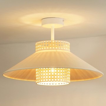 Duolla - Πλαφονιέρα οροφής RIO RATTAN 1xE27/15W/230V διάμετρος 45 cm μπεζ/rattan