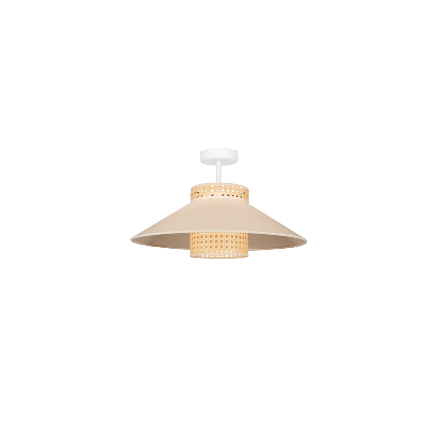 Duolla - Πλαφονιέρα οροφής RIO RATTAN 1xE27/15W/230V διάμετρος 45 cm μπεζ/rattan