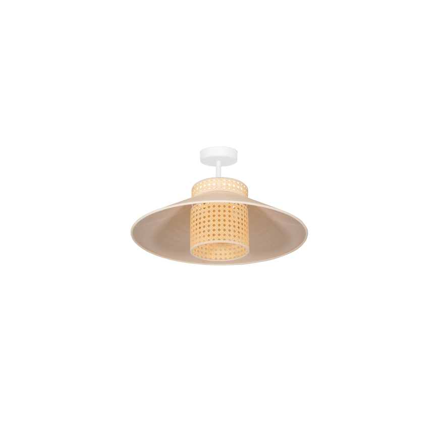 Duolla - Πλαφονιέρα οροφής RIO RATTAN 1xE27/15W/230V διάμετρος 45 cm μπεζ/rattan