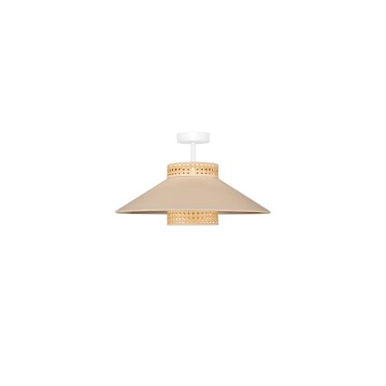 Duolla - Πλαφονιέρα οροφής RIO RATTAN 1xE27/15W/230V διάμετρος 45 cm μπεζ/rattan