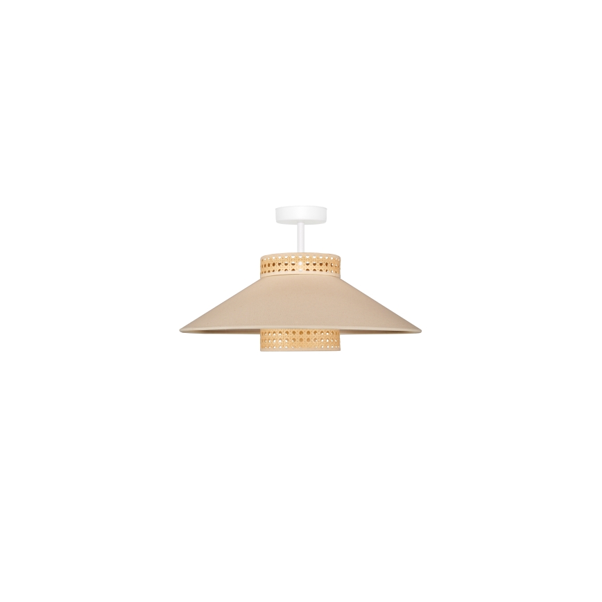 Duolla - Πλαφονιέρα οροφής RIO RATTAN 1xE27/15W/230V διάμετρος 45 cm μπεζ/rattan