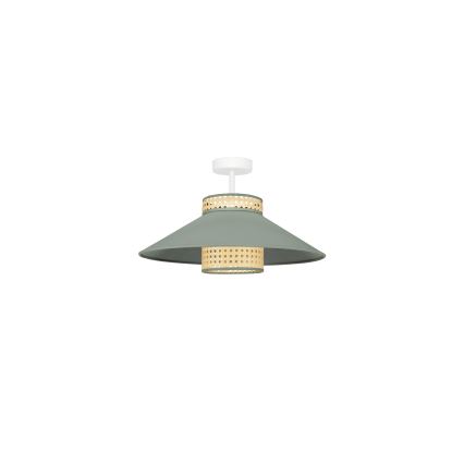 Duolla - Πλαφονιέρα οροφής RIO RATTAN 1xE27/15W/230V διάμετρος 45 cm πράσινο/rattan