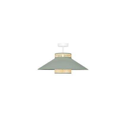 Duolla - Πλαφονιέρα οροφής RIO RATTAN 1xE27/15W/230V διάμετρος 45 cm πράσινο/rattan