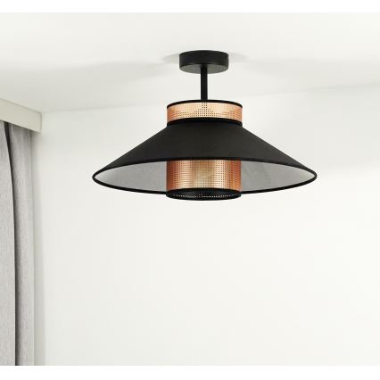 Duolla - Πλαφονιέρα οροφής RIO SHINY 1xE27/15W/230V διάμετρος 45 cm μαύρο/χαλκός