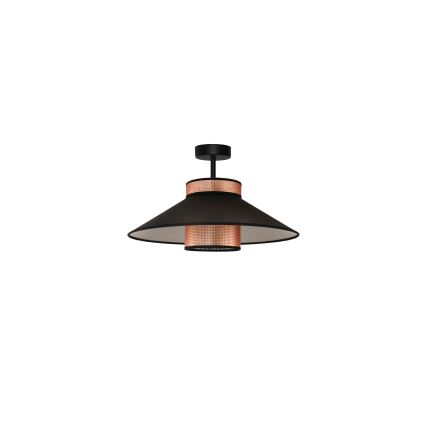 Duolla - Πλαφονιέρα οροφής RIO SHINY 1xE27/15W/230V διάμετρος 45 cm μαύρο/χαλκός