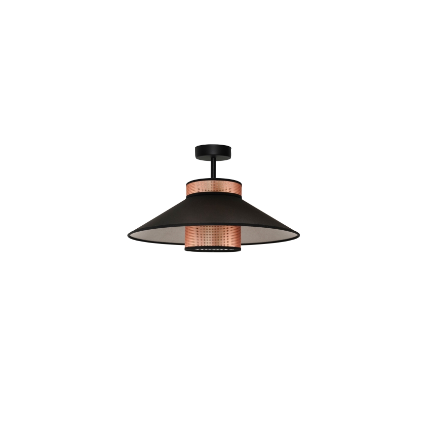 Duolla - Πλαφονιέρα οροφής RIO SHINY 1xE27/15W/230V διάμετρος 45 cm μαύρο/χαλκός