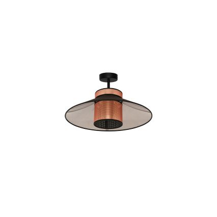 Duolla - Πλαφονιέρα οροφής RIO SHINY 1xE27/15W/230V διάμετρος 45 cm μαύρο/χαλκός