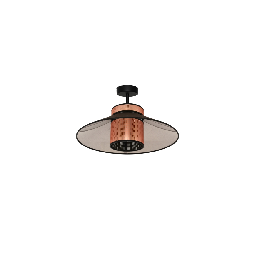 Duolla - Πλαφονιέρα οροφής RIO SHINY 1xE27/15W/230V διάμετρος 45 cm μαύρο/χαλκός