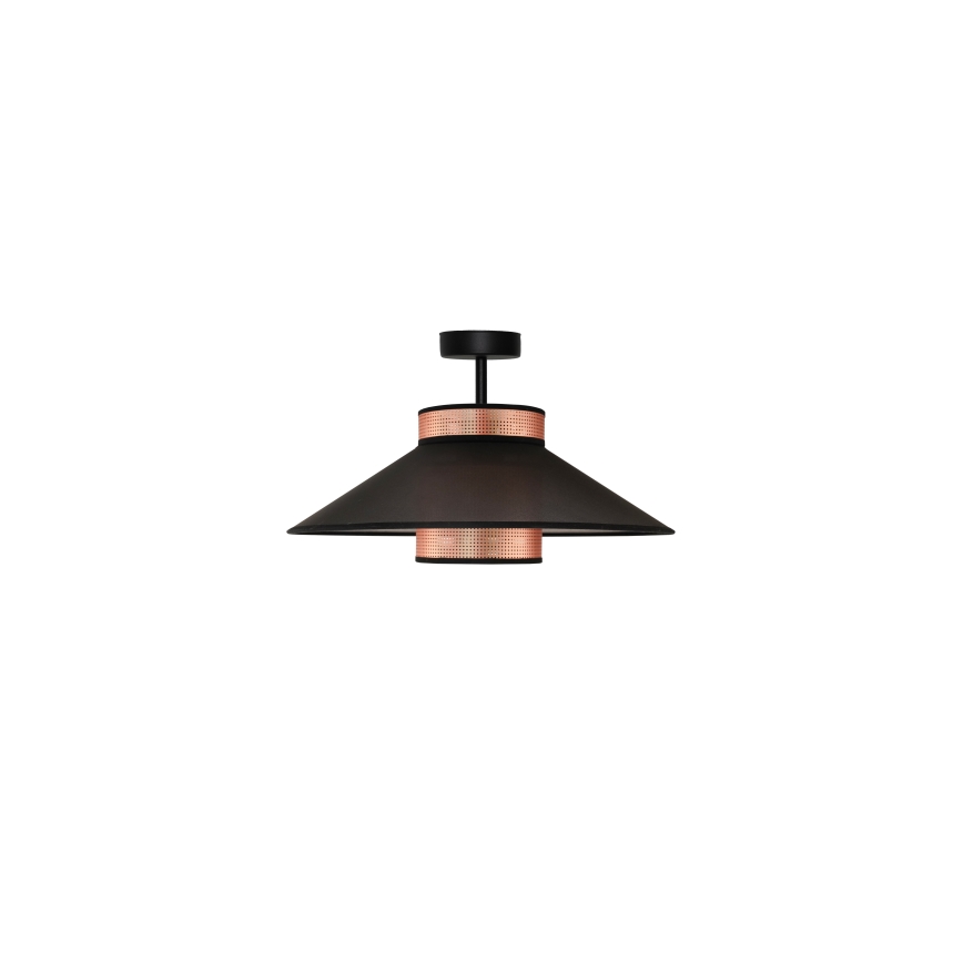 Duolla - Πλαφονιέρα οροφής RIO SHINY 1xE27/15W/230V διάμετρος 45 cm μαύρο/χαλκός