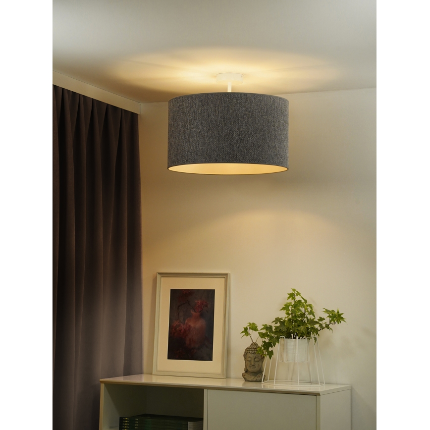 Duolla - Πλαφονιέρα οροφής ROLLER ECO RECYCLING 1xE27/15W/230V διάμετρος 45 cm γκρι