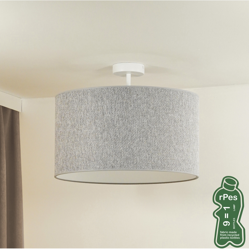 Duolla - Πλαφονιέρα οροφής ROLLER ECO RECYCLING 1xE27/15W/230V διάμετρος 45 cm γκρι