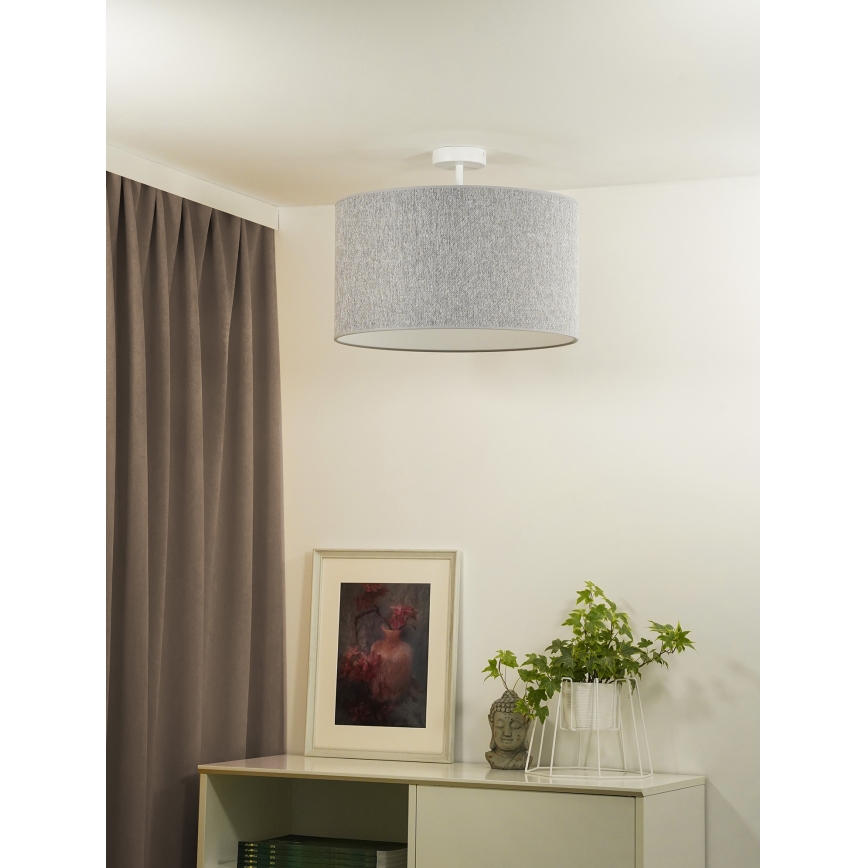 Duolla - Πλαφονιέρα οροφής ROLLER ECO RECYCLING 1xE27/15W/230V διάμετρος 45 cm γκρι