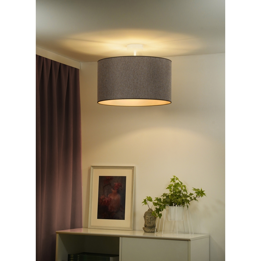 Duolla - Πλαφονιέρα οροφής ROLLER ECO RECYCLING 1xE27/15W/230V διάμετρος 45 cm καφέ