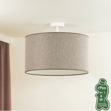 Duolla - Πλαφονιέρα οροφής ROLLER ECO RECYCLING 1xE27/15W/230V διάμετρος 45 cm καφέ