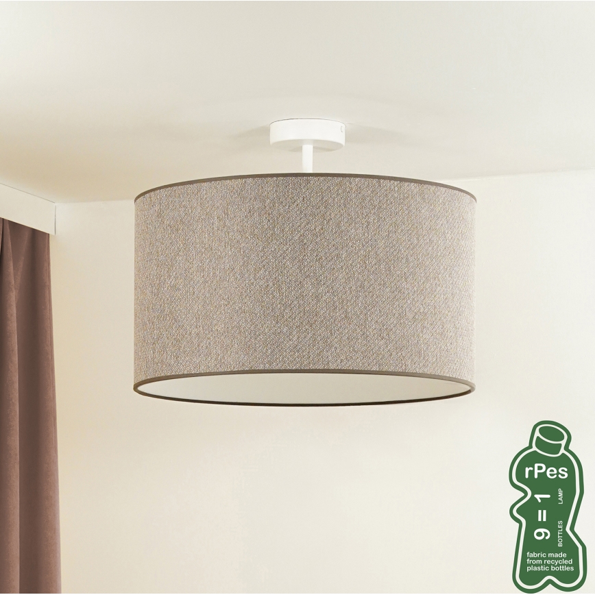 Duolla - Πλαφονιέρα οροφής ROLLER ECO RECYCLING 1xE27/15W/230V διάμετρος 45 cm καφέ
