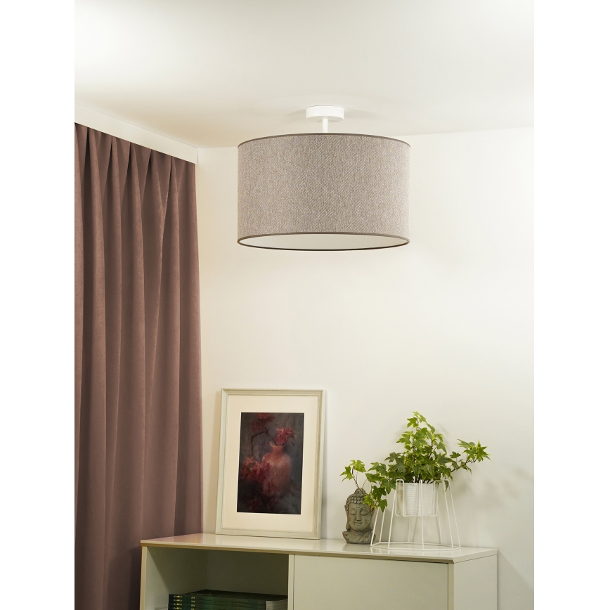 Duolla - Πλαφονιέρα οροφής ROLLER ECO RECYCLING 1xE27/15W/230V διάμετρος 45 cm καφέ