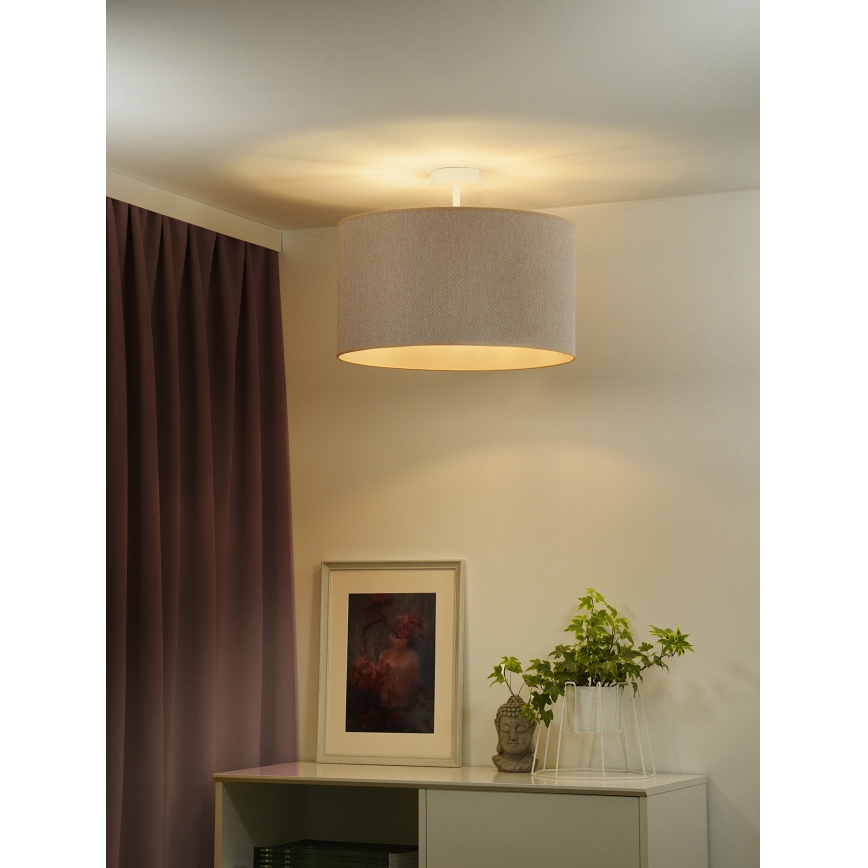 Duolla - Πλαφονιέρα οροφής ROLLER ECO RECYCLING 1xE27/15W/230V διάμετρος 45 cm κρεμ