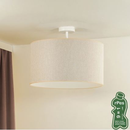 Duolla - Πλαφονιέρα οροφής ROLLER ECO RECYCLING 1xE27/15W/230V διάμετρος 45 cm κρεμ