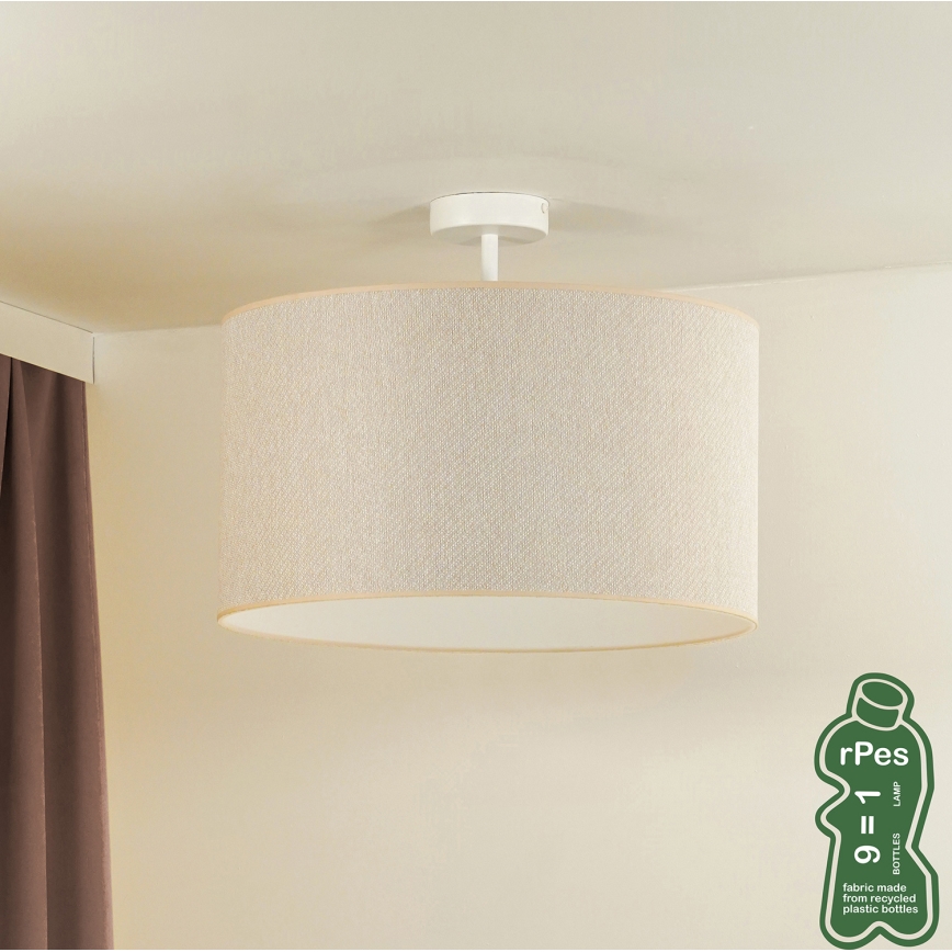 Duolla - Πλαφονιέρα οροφής ROLLER ECO RECYCLING 1xE27/15W/230V διάμετρος 45 cm κρεμ