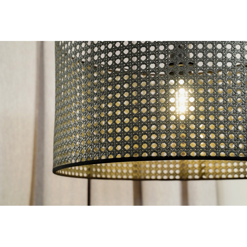 Duolla - Πλαφονιέρα οροφής ROLLER RATTAN 1xE27/15W/230V διάμετρος 45 cm μαύρο