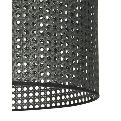 Duolla - Πλαφονιέρα οροφής ROLLER RATTAN 1xE27/15W/230V διάμετρος 45 cm μαύρο