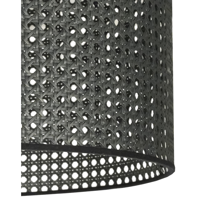 Duolla - Πλαφονιέρα οροφής ROLLER RATTAN 1xE27/15W/230V διάμετρος 45 cm μαύρο