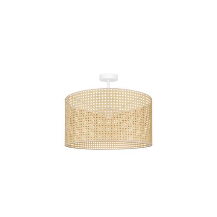 Duolla - Πλαφονιέρα οροφής ROLLER RATTAN 1xE27/15W/230V διάμετρος 45 cm μπεζ