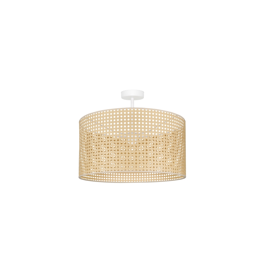 Duolla - Πλαφονιέρα οροφής ROLLER RATTAN 1xE27/15W/230V διάμετρος 45 cm μπεζ
