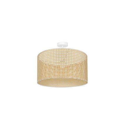 Duolla - Πλαφονιέρα οροφής ROLLER RATTAN 1xE27/15W/230V διάμετρος 45 cm μπεζ