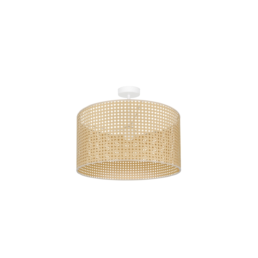 Duolla - Πλαφονιέρα οροφής ROLLER RATTAN 1xE27/15W/230V διάμετρος 45 cm μπεζ