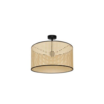 Duolla - Πλαφονιέρα οροφής ROLLER RATTAN 1xE27/15W/230V διάμετρος 45 cm μπεζ/μαύρο