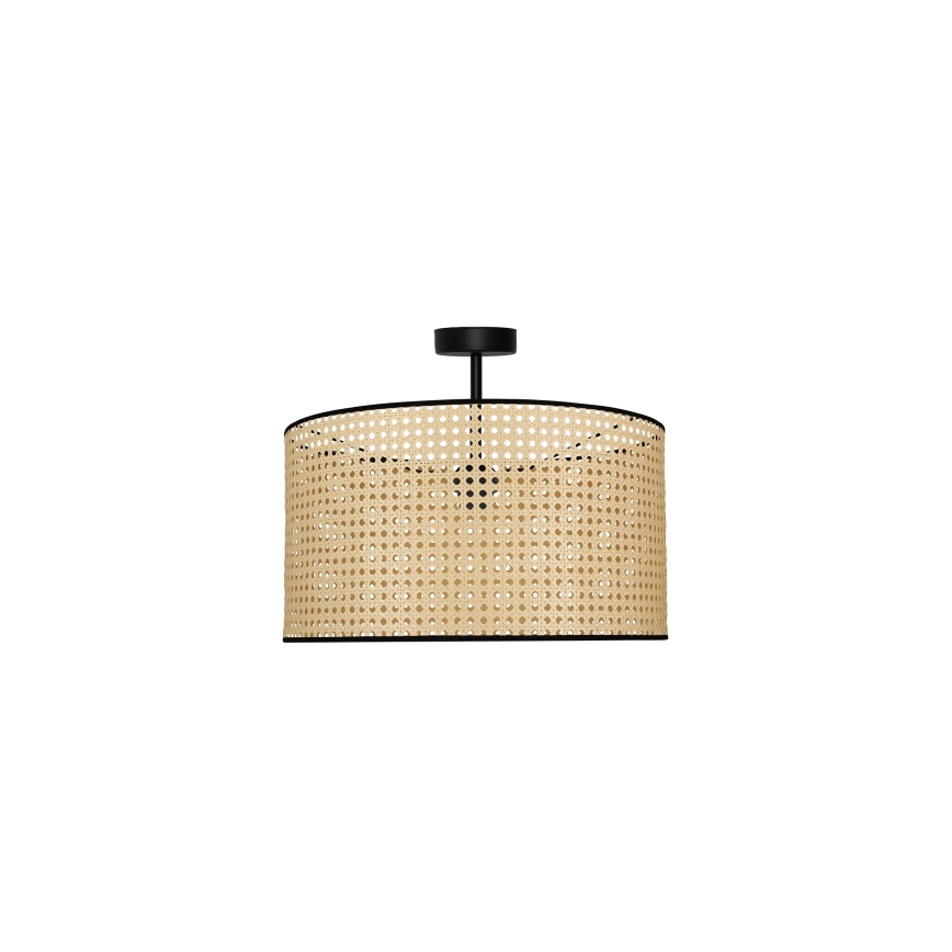 Duolla - Πλαφονιέρα οροφής ROLLER RATTAN 1xE27/15W/230V διάμετρος 45 cm μπεζ/μαύρο