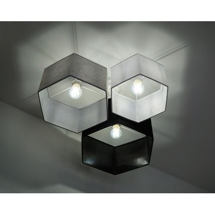 Duolla - Πλαφονιέρα οροφής ROLLER TRIO HEX 3xE27/15W/230V μαύρο/γκρι/λευκό