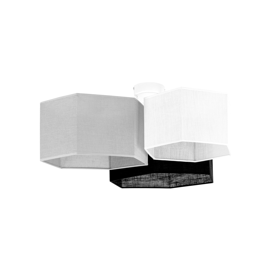 Duolla - Πλαφονιέρα οροφής ROLLER TRIO HEX 3xE27/15W/230V μαύρο/γκρι/λευκό
