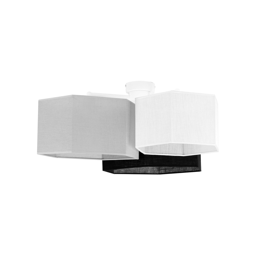Duolla - Πλαφονιέρα οροφής ROLLER TRIO HEX 3xE27/15W/230V μαύρο/γκρι/λευκό