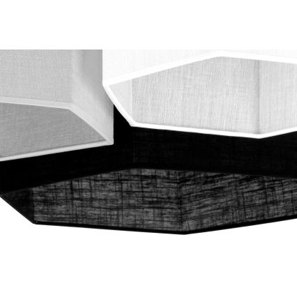 Duolla - Πλαφονιέρα οροφής ROLLER TRIO HEX 3xE27/15W/230V μαύρο/γκρι/λευκό