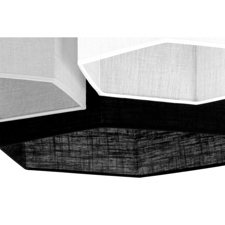 Duolla - Πλαφονιέρα οροφής ROLLER TRIO HEX 3xE27/15W/230V μαύρο/γκρι/λευκό