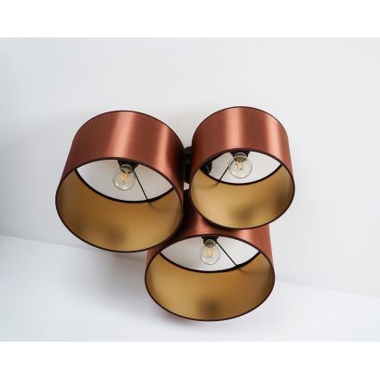 Duolla - Πλαφονιέρα οροφής ROLLER TRIO SHINY 3xE27/15W/230V χάλκινο/χρυσαφί