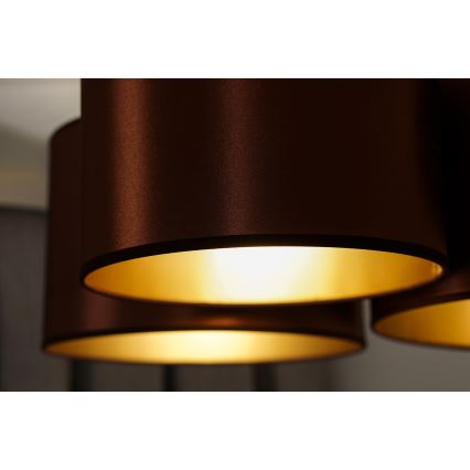 Duolla - Πλαφονιέρα οροφής ROLLER TRIO SHINY 3xE27/15W/230V χάλκινο/χρυσαφί