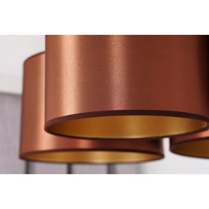 Duolla - Πλαφονιέρα οροφής ROLLER TRIO SHINY 3xE27/15W/230V χάλκινο/χρυσαφί