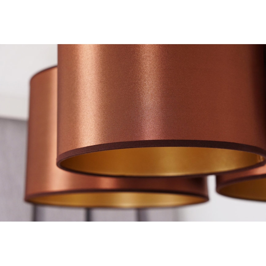 Duolla - Πλαφονιέρα οροφής ROLLER TRIO SHINY 3xE27/15W/230V χάλκινο/χρυσαφί
