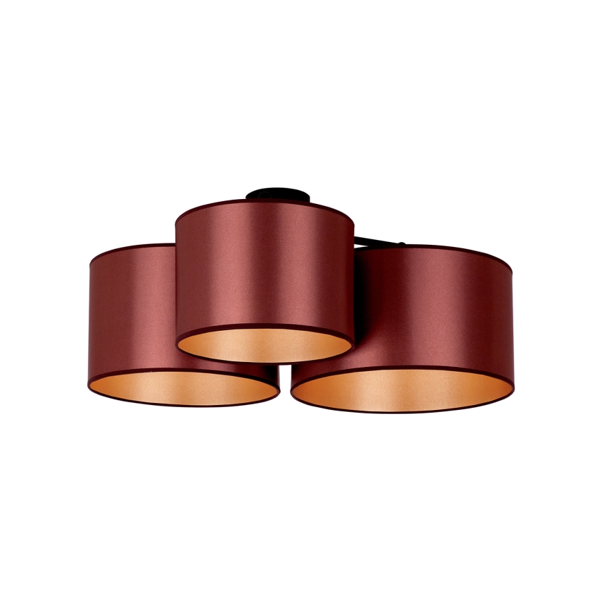 Duolla - Πλαφονιέρα οροφής ROLLER TRIO SHINY 3xE27/15W/230V χάλκινο/χρυσαφί