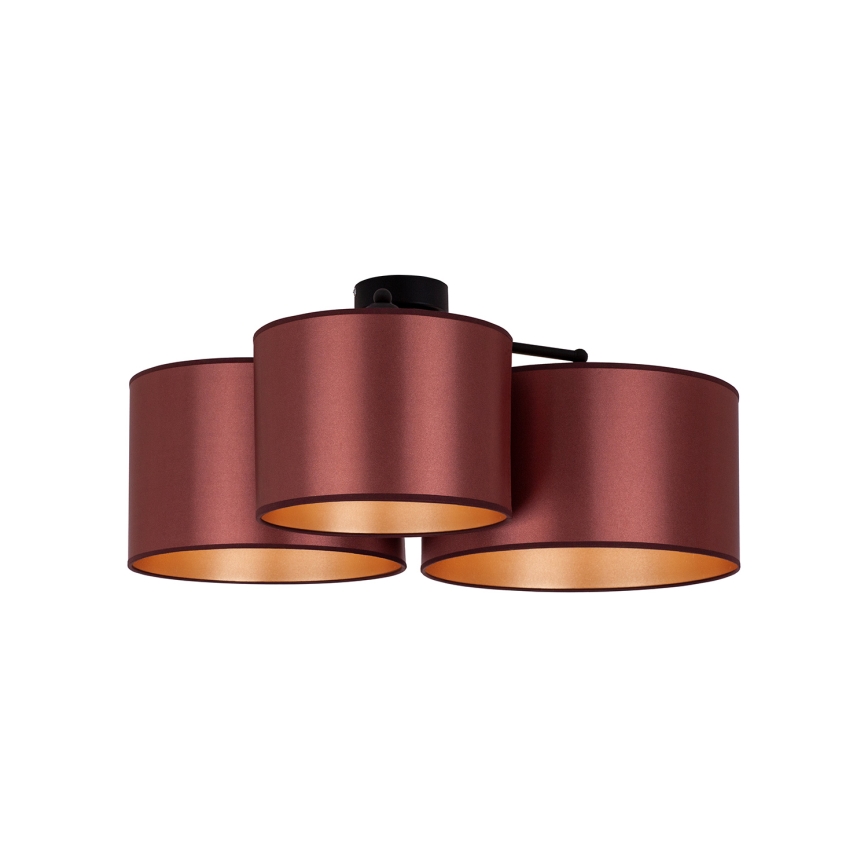 Duolla - Πλαφονιέρα οροφής ROLLER TRIO SHINY 3xE27/15W/230V χάλκινο/χρυσαφί